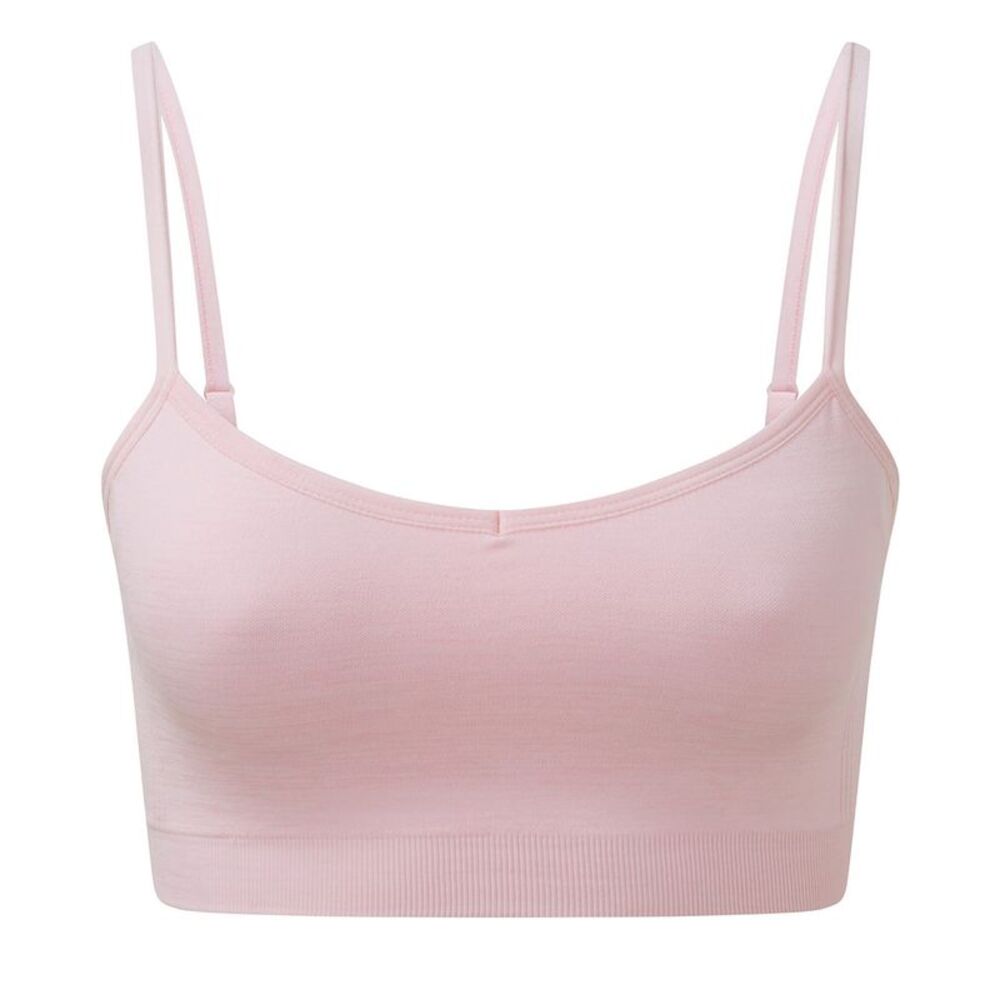 TriDri Womens/Ladies Melange Seamless 3D Sports Bra / Light Pink